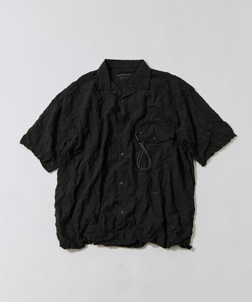 and wander（アンドワンダー）の「【and wander/アンドワンダー】washer pleated open SS shirt（シャツ/ブラウス・メンズ・ライトグレー/ブラック・L/M）」の2枚目の写真