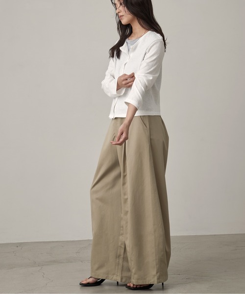 OFROOM(オフルーム)の「Tuck Wide Leg Pants|タックワイドレッグパンツ(チノパンツ・レディース・チャコールグレー/ベージュ/グレー・LARGE/SMALL/MEDIUM)」の22枚目の写真