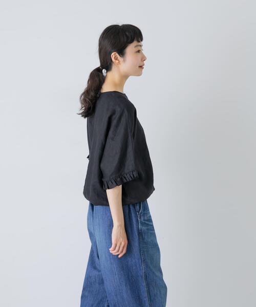 かぐれ（カグレ）の「リネンフリルスリーブプルオーバー（シャツ/ブラウス・レディース・オフホワイト/ライトグレー/ブラック・FREE）」の20枚目の写真