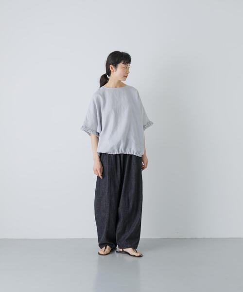 かぐれ(カグレ)の「リネンフリルスリーブプルオーバー(シャツ/ブラウス・レディース・オフホワイト/ライトグレー/ブラック・FREE)」の20枚目の写真