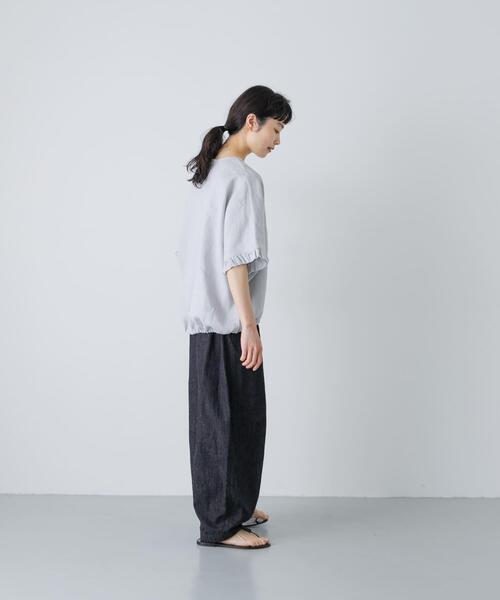 かぐれ(カグレ)の「リネンフリルスリーブプルオーバー(シャツ/ブラウス・レディース・オフホワイト/ライトグレー/ブラック・FREE)」の9枚目の写真