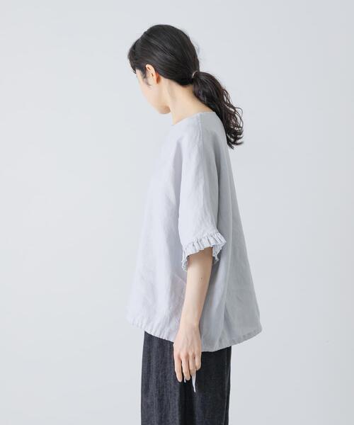 かぐれ(カグレ)の「リネンフリルスリーブプルオーバー(シャツ/ブラウス・レディース・オフホワイト/ライトグレー/ブラック・FREE)」の11枚目の写真
