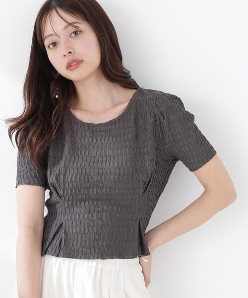 PROPORTION BODY DRESSING(プロポーションボディドレッシング)の「ウエストタックカットトップス / 1216260603(Tシャツ/カットソー・レディース・ダークグレー/グレー/ホワイト系その他・FREE)」の3枚目の写真