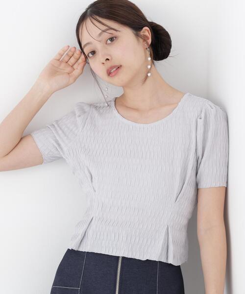 PROPORTION BODY DRESSING(プロポーションボディドレッシング)の「ウエストタックカットトップス / 1216260603(Tシャツ/カットソー・レディース・ダークグレー/グレー/ホワイト系その他・FREE)」の4枚目の写真