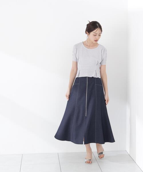 PROPORTION BODY DRESSING(プロポーションボディドレッシング)の「ウエストタックカットトップス / 1216260603(Tシャツ/カットソー・レディース・ダークグレー/グレー/ホワイト系その他・FREE)」の6枚目の写真