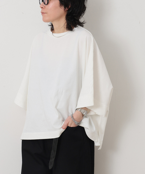 JOURNAL STANDARD LUXE(ジャーナルスタンダード ラックス)の「ヴィンテージジャージ ポンチョT(Tシャツ/カットソー・レディース・ホワイト/ブラック・FREE)」の2枚目の写真