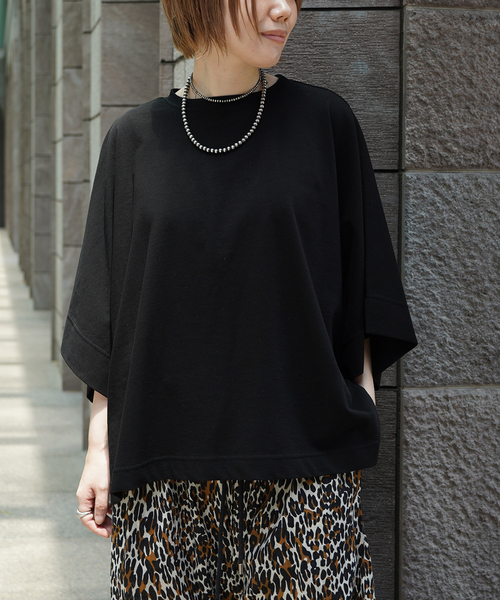 JOURNAL STANDARD LUXE(ジャーナルスタンダード ラックス)の「ヴィンテージジャージ ポンチョT(Tシャツ/カットソー・レディース・ホワイト/ブラック・FREE)」の1枚目の写真