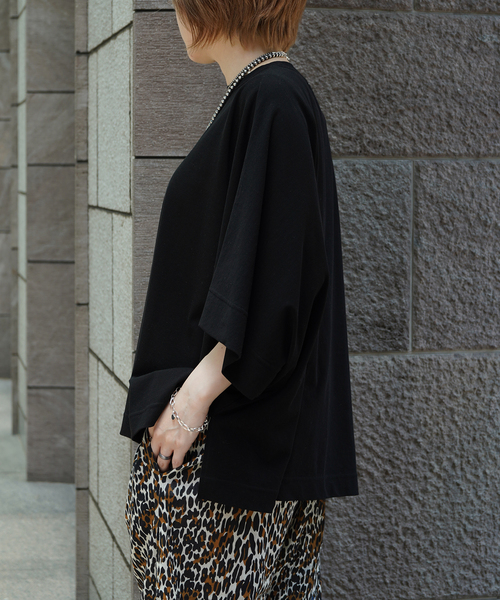 JOURNAL STANDARD LUXE(ジャーナルスタンダード ラックス)の「ヴィンテージジャージ ポンチョT(Tシャツ/カットソー・レディース・ホワイト/ブラック・FREE)」の4枚目の写真