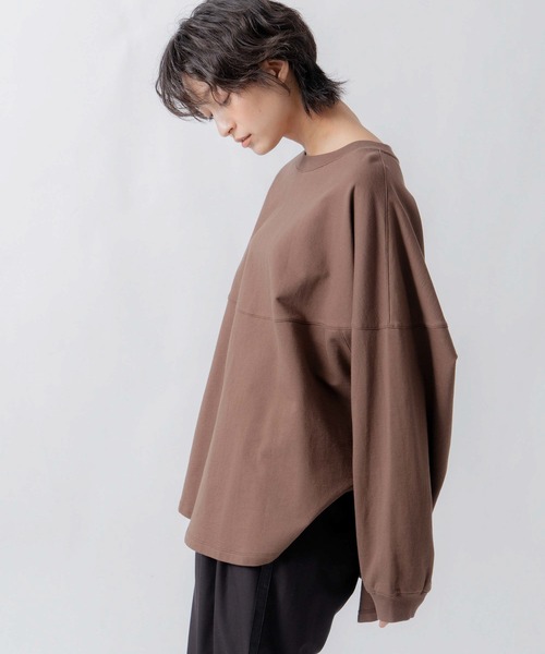 WHYTO.(ホワイト)の「「WHYTO. / ホワイト」round switch sweat(Tシャツ/カットソー・レディース・グリーン/グレー/ブラウン/ブラック・36/38)」の3枚目の写真