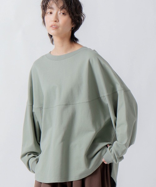 WHYTO.(ホワイト)の「「WHYTO. / ホワイト」round switch sweat(Tシャツ/カットソー・レディース・グリーン/グレー/ブラウン/ブラック・36/38)」の4枚目の写真