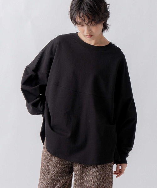 WHYTO.(ホワイト)の「「WHYTO. / ホワイト」round switch sweat(Tシャツ/カットソー・レディース・グリーン/グレー/ブラウン/ブラック・36/38)」の2枚目の写真