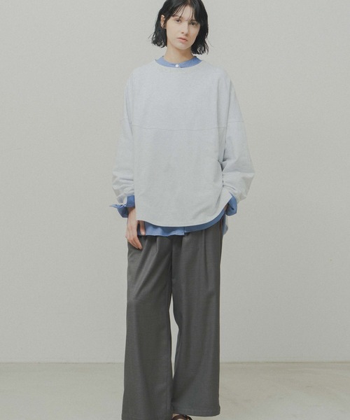 WHYTO.(ホワイト)の「「WHYTO. / ホワイト」round switch sweat(Tシャツ/カットソー・レディース・グリーン/グレー/ブラウン/ブラック・36/38)」の5枚目の写真