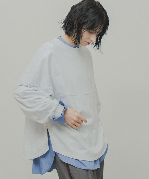 WHYTO.(ホワイト)の「「WHYTO. / ホワイト」round switch sweat(Tシャツ/カットソー・レディース・グリーン/グレー/ブラウン/ブラック・36/38)」の6枚目の写真