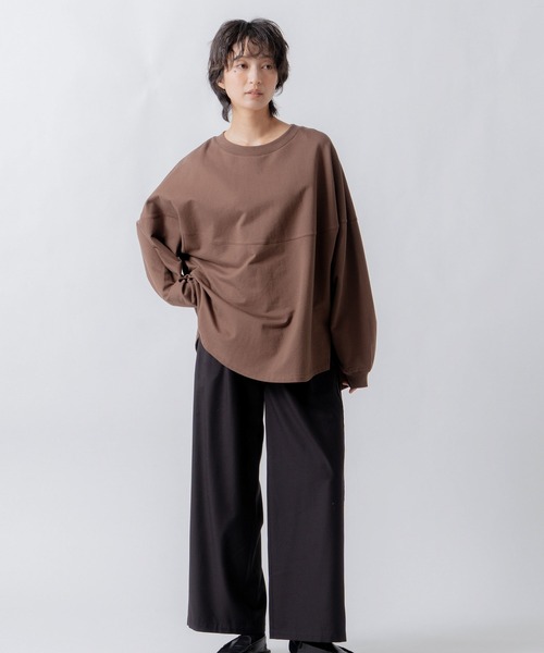 WHYTO.(ホワイト)の「「WHYTO. / ホワイト」round switch sweat(Tシャツ/カットソー・レディース・グリーン/グレー/ブラウン/ブラック・36/38)」の12枚目の写真