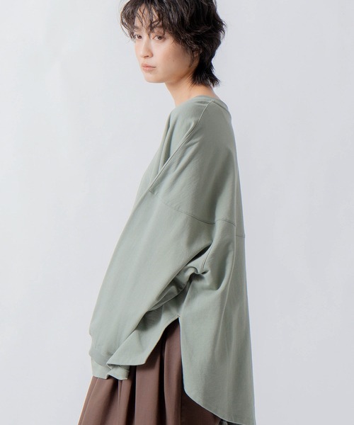 WHYTO.(ホワイト)の「「WHYTO. / ホワイト」round switch sweat(Tシャツ/カットソー・レディース・グリーン/グレー/ブラウン/ブラック・36/38)」の22枚目の写真
