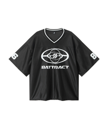 BATTRACT（バトラクト）の「オーバーサイズ86ペンダントロゴラグビー半袖ジャージ_ブラック（Tシャツ/カットソー）」