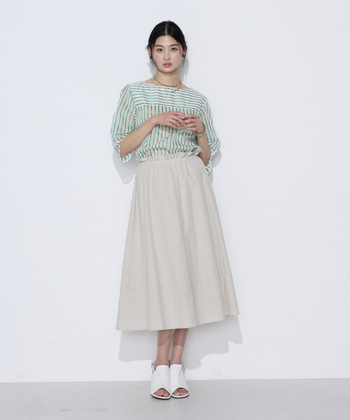 K.T KIYOKO TAKASE(キヨコタカセ)の「〔 TALLサイズ 〕 コットンシルク シアーストライププルオーバー(シャツ/ブラウス・レディース・ホワイト×グリーン/ホワイト×ブルー・15号)」の19枚目の写真