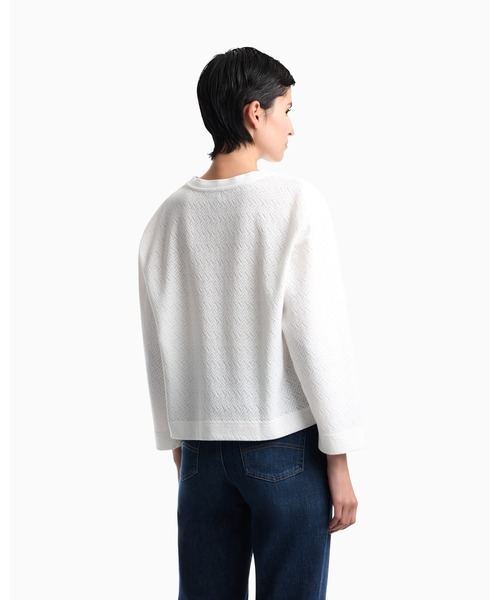 EMPORIO ARMANI(エンポリオアルマーニ)の「【エンポリオ アルマーニ】レギュラー クルーネックセーター シェブロンジャカード(ニット/セーター・レディース・ホワイト/ネイビー・MEDIUM/SMALL)」の10枚目の写真