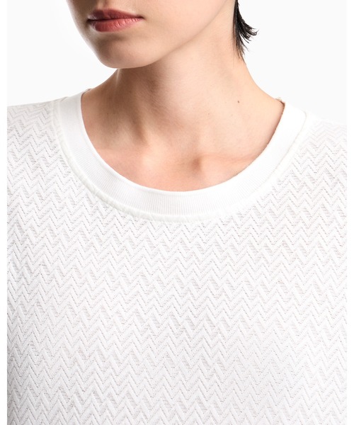 EMPORIO ARMANI(エンポリオアルマーニ)の「【エンポリオ アルマーニ】レギュラー クルーネックセーター シェブロンジャカード(ニット/セーター・レディース・ホワイト/ネイビー・MEDIUM/SMALL)」の9枚目の写真