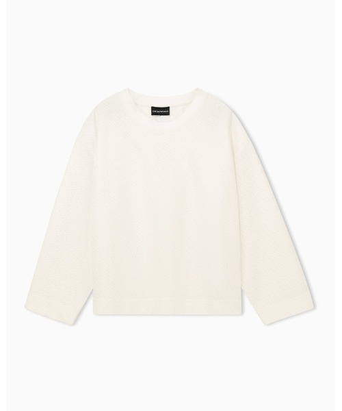EMPORIO ARMANI(エンポリオアルマーニ)の「【エンポリオ アルマーニ】レギュラー クルーネックセーター シェブロンジャカード(ニット/セーター・レディース・ホワイト/ネイビー・MEDIUM/SMALL)」の8枚目の写真