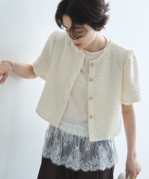 &. NOSTALGIA(アンドドットノスタルジア)の「裾レースカットプルオーバー(Tシャツ/カットソー・レディース・ブラック/オフホワイト・M)」の16枚目の写真