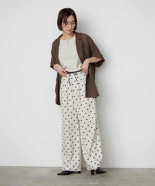 Remind me and forever（リマインドミーアンドフォーエバー）の「フロッキードットワイドパンツ（その他パンツ・レディース・ブラウン/アイボリー/ブラック・FREE）」の11枚目の写真