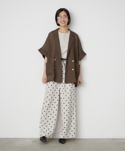 Remind me and forever（リマインドミーアンドフォーエバー）の「フロッキードットワイドパンツ（その他パンツ・レディース・ブラウン/アイボリー/ブラック・FREE）」の19枚目の写真