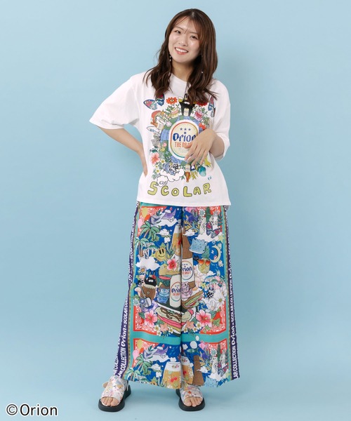 ScoLar（スカラー）の「462013：orion×ScoLar スカーフ柄パンツ（その他パンツ・レディース・ネイビー/ブラック・M）」の3枚目の写真