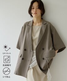 セール】【Noka】メッシュ半袖テーラードジャケット（テーラード