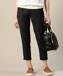 BEAUTY&YOUTH UNITED ARROWS | ΠBY ストライプウエストギャザー9分丈パンツ(その他パンツ)