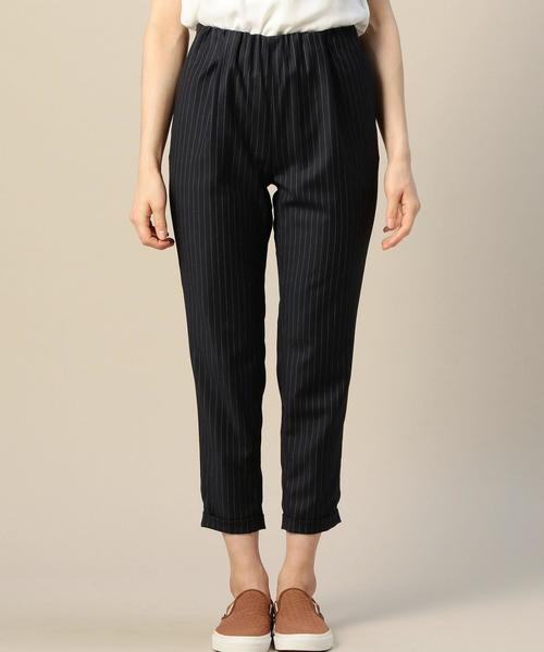 BEAUTY&YOUTH UNITED ARROWS（ビューティーアンドユースユナイテッドアローズ）の「BY ストライプウエストギャザー9分丈パンツ◆（その他パンツ・レディース・グレー/ネイビー・MEDIUM/SMALL）」の4枚目の写真