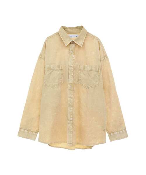 CONVERSE TOKYO(コンバーストウキョウ)の「【CONVERSE TOKYO】<UNISEX> ACID WASH STAR PATCH OVER SHIRT / アシッドウォッシュシャツ /ウォッシュ加工 / ヴィンテージ加工 /(シャツ/ブラウス・レディース・グレー/サックスブルー/ブラック/ボルドー/イエロー・FREE)」の10枚目の写真