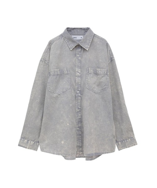 CONVERSE TOKYO(コンバーストウキョウ)の「【CONVERSE TOKYO】<UNISEX> ACID WASH STAR PATCH OVER SHIRT / アシッドウォッシュシャツ /ウォッシュ加工 / ヴィンテージ加工 /(シャツ/ブラウス・レディース・グレー/サックスブルー/ブラック/ボルドー/イエロー・FREE)」の12枚目の写真