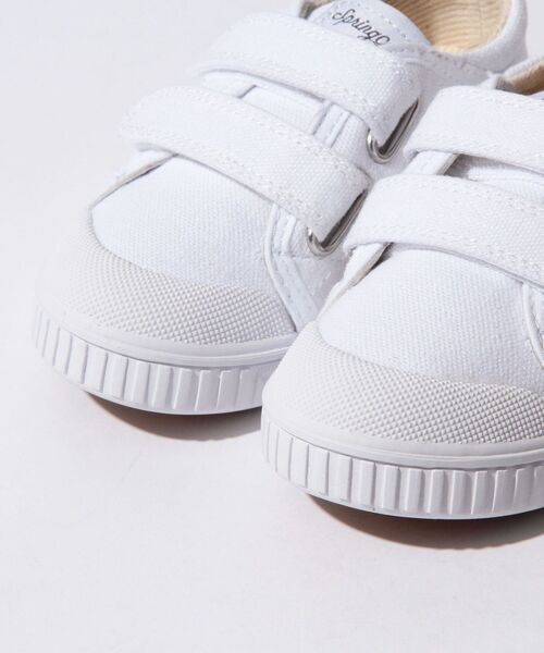 こども ビームス（コドモビームス）の「spring court / G2 ベルクロ スニーカー (14.5～19cm)（スニーカー・キッズ・ホワイト/ネイビー・27(16.5～17cm)/29(18～18.5cm)/24(14.5～15cm)/26(15.5～16cm)/28(17.5～18cm)/30(18.5～19cm)/25(15～15.5cm)）」の6枚目の写真