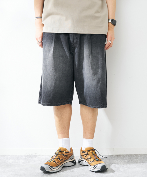 B.C STOCK(ベーセーストック)の「C/Lデニムワイドショーツ(その他パンツ・メンズ・ブラック/ブルー系その他・MEDIUM/LARGE)」の6枚目の写真