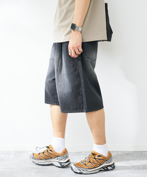 B.C STOCK(ベーセーストック)の「C/Lデニムワイドショーツ(その他パンツ・メンズ・ブラック/ブルー系その他・MEDIUM/LARGE)」の7枚目の写真
