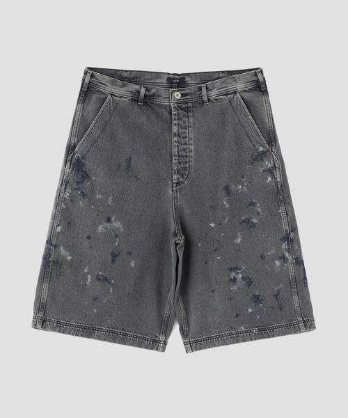 YLEVE(イレーヴ)の「YLEVE / HAND PAINT DENIM SHORTS(デニムパンツ・メンズ・ブラック/ベージュ・4/5/3)」の1枚目の写真