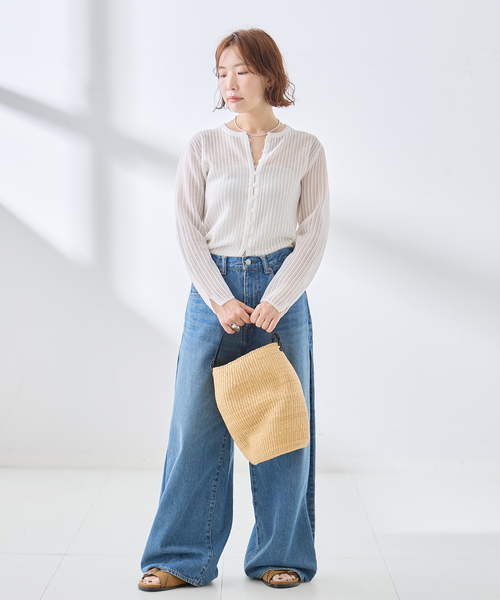 journal standard L'essage(ジャーナルスタンダードレサージュ)の「スカシハリヌキカーディガン(カーディガン/ボレロ・レディース・ブラック/ホワイト・FREE)」の22枚目の写真