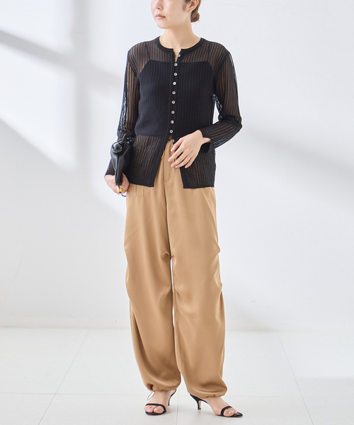 journal standard L'essage(ジャーナルスタンダードレサージュ)の「スカシハリヌキカーディガン(カーディガン/ボレロ・レディース・ブラック/ホワイト・FREE)」の16枚目の写真