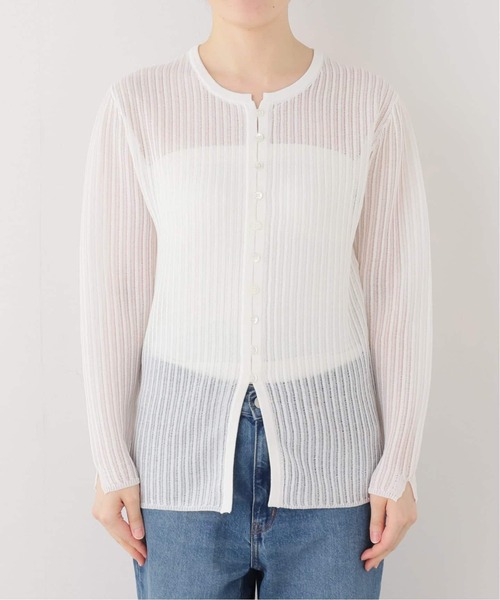 journal standard L'essage(ジャーナルスタンダードレサージュ)の「スカシハリヌキカーディガン(カーディガン/ボレロ・レディース・ブラック/ホワイト・FREE)」の7枚目の写真
