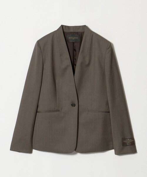 UNITED ARROWS（ユナイテッドアローズ）の「Vitale Barberis Canonico ノーラペル ジャケット（ノーカラージャケット・レディース・ダークブラウン/ダークグレー/ネイビー・38/36/34/40）」の2枚目の写真