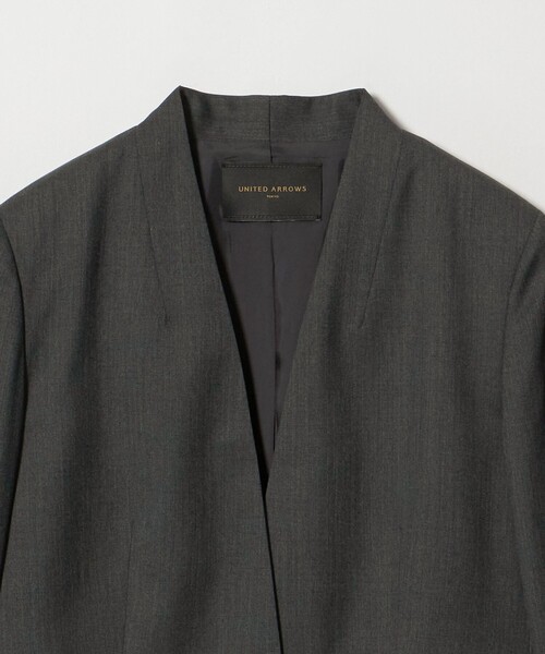 UNITED ARROWS（ユナイテッドアローズ）の「Vitale Barberis Canonico ノーラペル ジャケット（ノーカラージャケット・レディース・ダークブラウン/ダークグレー/ネイビー・38/36/34/40）」の5枚目の写真
