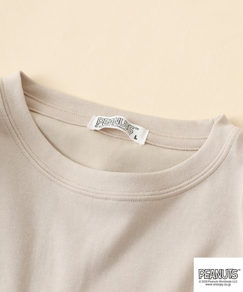 PEANUTS（ピーナッツ）の「PEANUTS JOE COOL柄刺繍接触冷感ビッグシルエットポケ付き半袖Tシャツ（Tシャツ/カットソー・メンズ・グレイッシュベージュ/オフホワイト/チャコール・M/LL/L）」の7枚目の写真
