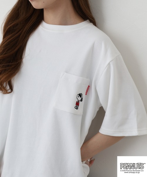 PEANUTS（ピーナッツ）の「PEANUTS JOE COOL柄刺繍接触冷感ビッグシルエットポケ付き半袖Tシャツ（Tシャツ/カットソー・メンズ・グレイッシュベージュ/オフホワイト/チャコール・M/LL/L）」の13枚目の写真