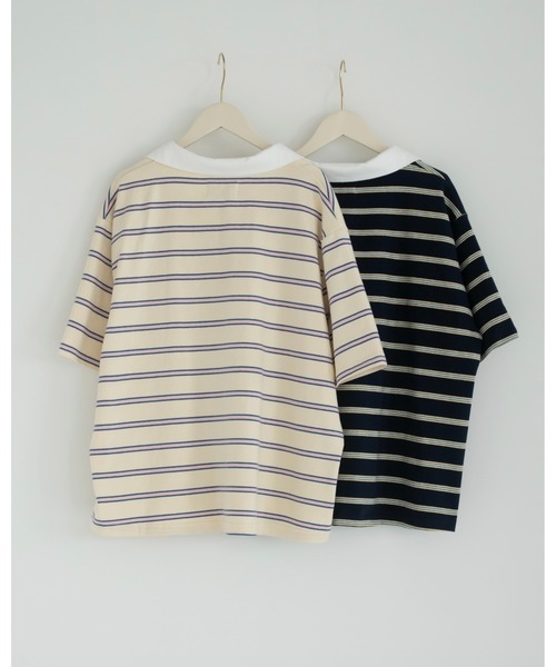 JUMELLE(ジュメロ)の「ルーズマルチポロT(Tシャツ/カットソー・レディース・ネイビー/アイボリー・FREE)」の11枚目の写真