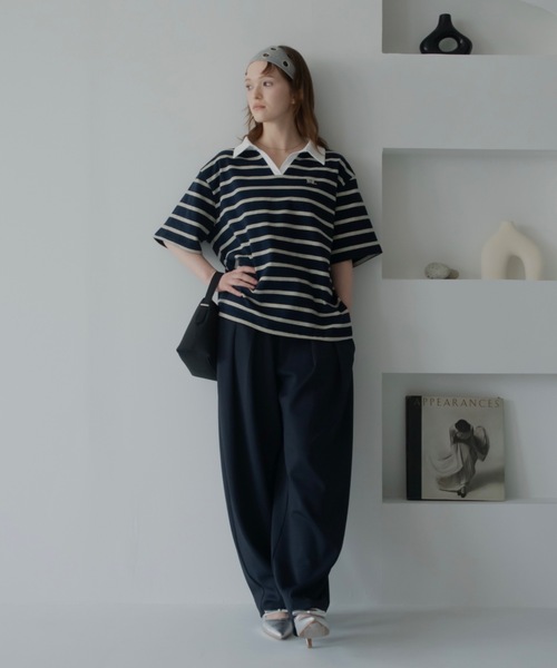 JUMELLE(ジュメロ)の「ルーズマルチポロT(Tシャツ/カットソー・レディース・ネイビー/アイボリー・FREE)」の16枚目の写真