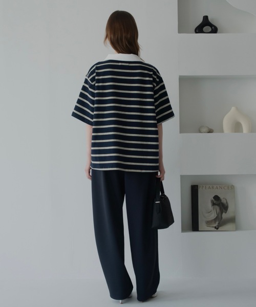 JUMELLE(ジュメロ)の「ルーズマルチポロT(Tシャツ/カットソー・レディース・ネイビー/アイボリー・FREE)」の17枚目の写真