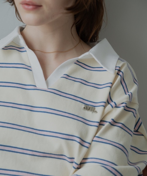 JUMELLE(ジュメロ)の「ルーズマルチポロT(Tシャツ/カットソー・レディース・ネイビー/アイボリー・FREE)」の21枚目の写真