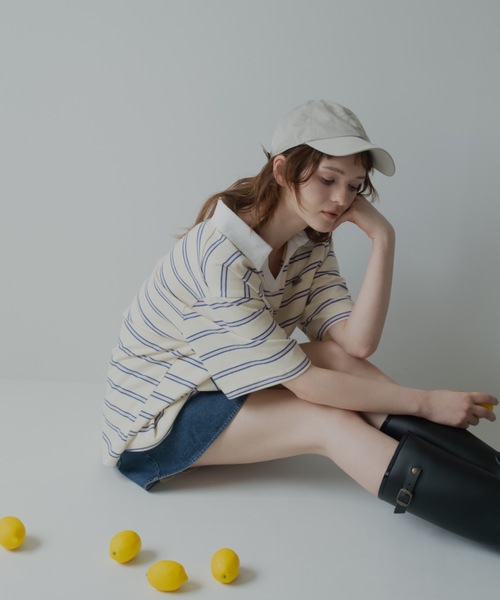 JUMELLE(ジュメロ)の「ルーズマルチポロT(Tシャツ/カットソー・レディース・ネイビー/アイボリー・FREE)」の22枚目の写真