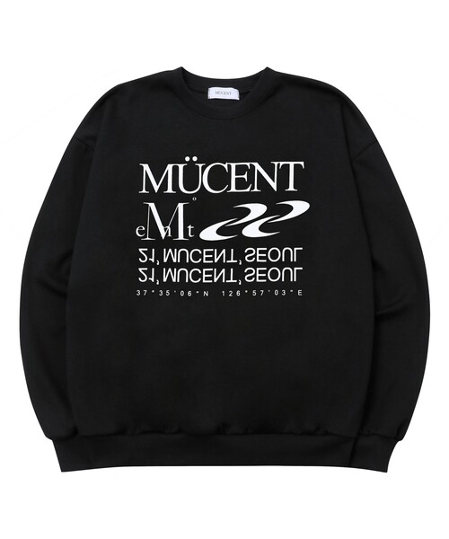 MUCENT(ムセント)の「エッセンシャルレタリングルーズフィットロングスリーブスウェット男女共用(スウェット・レディース・ブラック/グレー・L/M)」の1枚目の写真